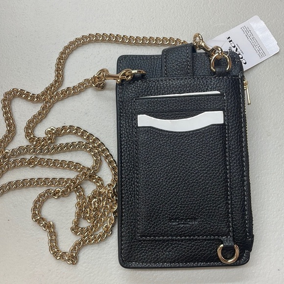 Coach Handbags - Coach Chain Phone Crossbody in Black - Turnlock broken